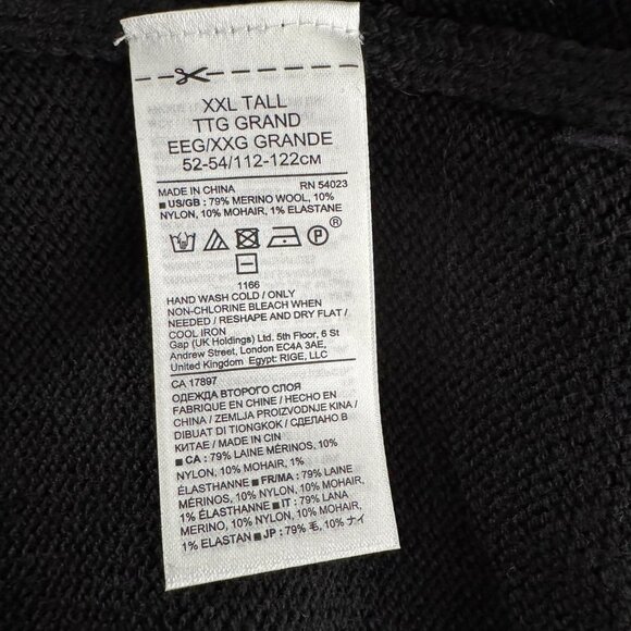 Banana Republic Heritage Sweater 2XLT Mohair Blend Red Black Striped FS-1484 - Picture 7 of 8